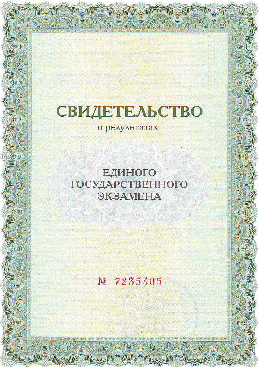 Фомин Владимир Леонидович. Свидетельство о результатах ЕГЭ. 2011 год